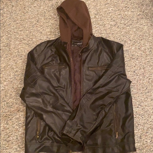 Men’s dark brown genuine leather jacket - Picture 1 of 2